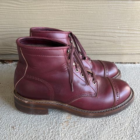 View photo of John Lofgren Combat Boots in Horween Burgundy Chromexcel