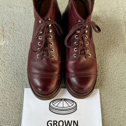 View photo of John Lofgren Combat Boots in Horween Burgundy Chromexcel