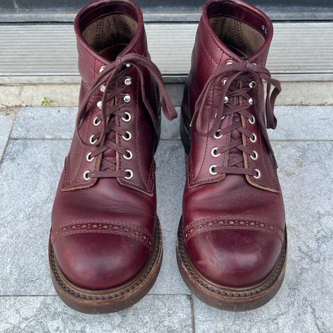 View photo of John Lofgren Combat Boots in Horween Burgundy Chromexcel