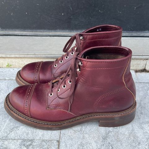 View photo of John Lofgren Combat Boots in Horween Burgundy Chromexcel