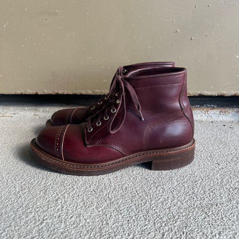 View photo of John Lofgren Combat Boots in Horween Burgundy Chromexcel