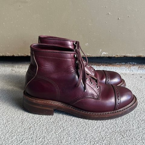 View photo of John Lofgren Combat Boots in Horween Burgundy Chromexcel