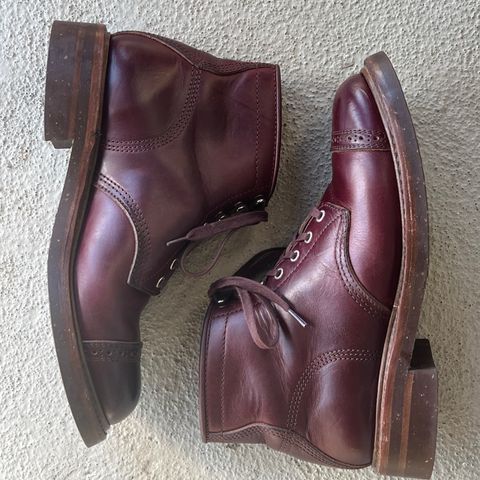 View photo of John Lofgren Combat Boots in Horween Burgundy Chromexcel