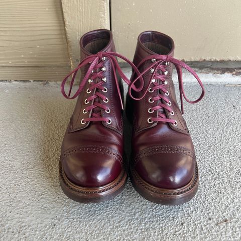 View photo of John Lofgren Combat Boots in Horween Burgundy Chromexcel