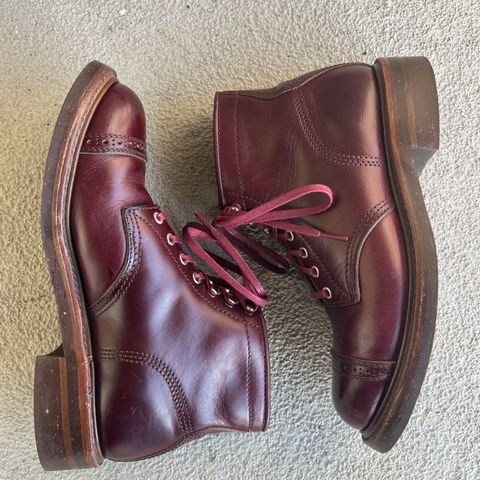 View photo of John Lofgren Combat Boots in Horween Burgundy Chromexcel