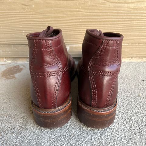 View photo of John Lofgren Combat Boots in Horween Burgundy Chromexcel
