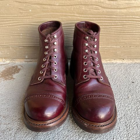 View photo of John Lofgren Combat Boots in Horween Burgundy Chromexcel