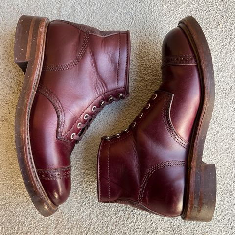 View photo of John Lofgren Combat Boots in Horween Burgundy Chromexcel