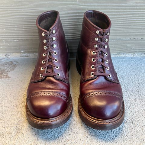 View photo of John Lofgren Combat Boots in Horween Burgundy Chromexcel
