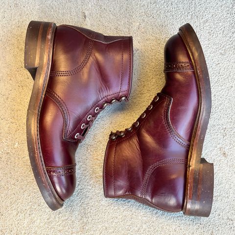 View photo of John Lofgren Combat Boots in Horween Burgundy Chromexcel