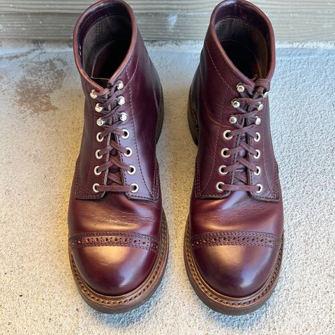 View photo of John Lofgren Combat Boots in Horween Burgundy Chromexcel