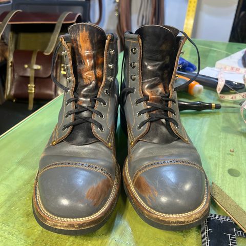 Iron Boots The Chosen One in Maryam Grigio Shell Cordovan