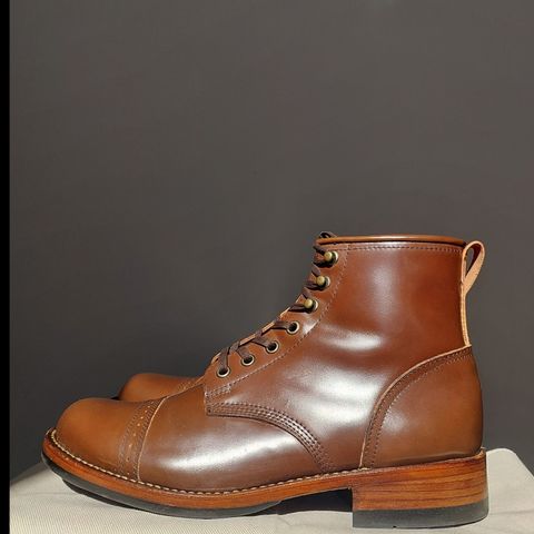 View photo of Julian Boots Bowery in Horween Cigar Shell Cordovan