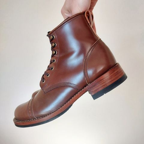 View photo of Julian Boots Bowery in Horween Cigar Shell Cordovan