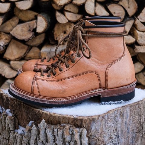 View photo of Monroe 19916 Monkey Boot in Shinki Natural Oiled Horsebutt