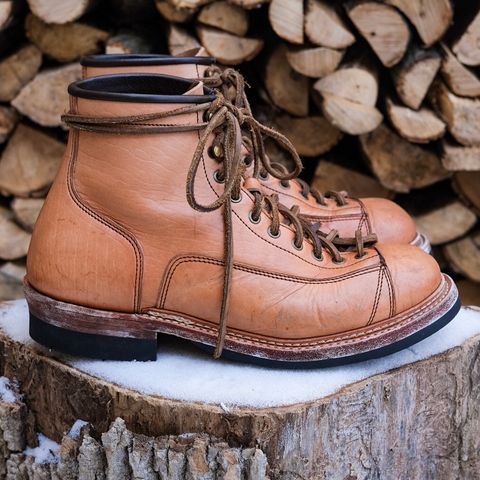 View photo of Monroe 19916 Monkey Boot in Shinki Natural Oiled Horsebutt