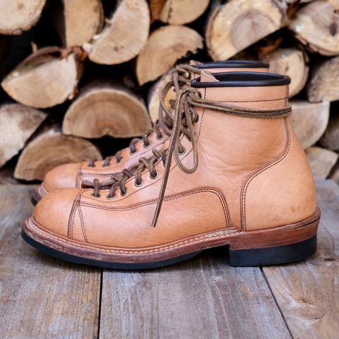 View photo of Monroe 19916 Monkey Boot in Shinki Natural Oiled Horsebutt