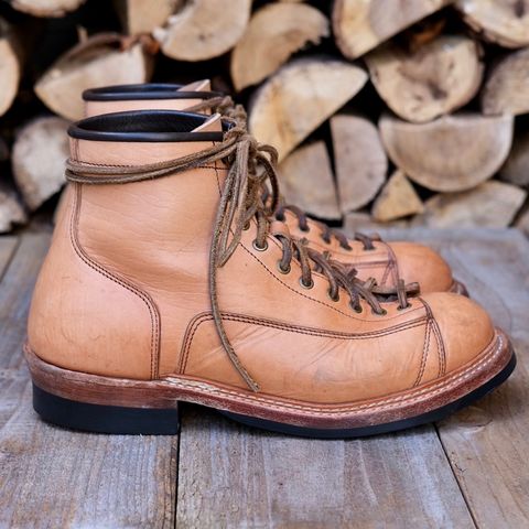 View photo of Monroe 19916 Monkey Boot in Shinki Natural Oiled Horsebutt