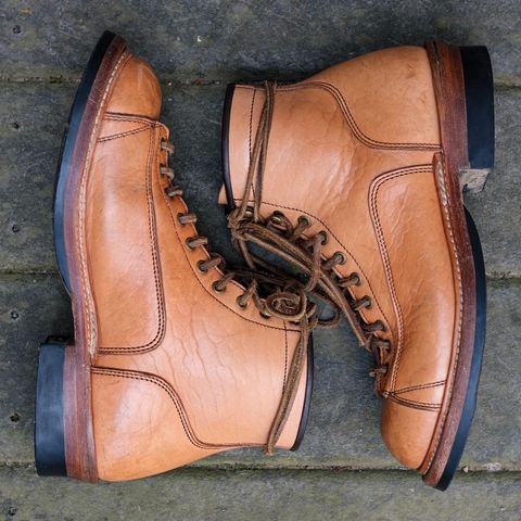 View photo of Monroe 19916 Monkey Boot in Shinki Natural Oiled Horsebutt