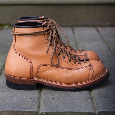 View photo of Monroe 19916 Monkey Boot in Shinki Natural Oiled Horsebutt