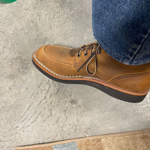 Nicks Aldert Strider Moc Toe in Horween Orange Predator
