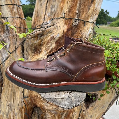 Nicks Aldert Strider Moc Toe in Horween Orange Predator