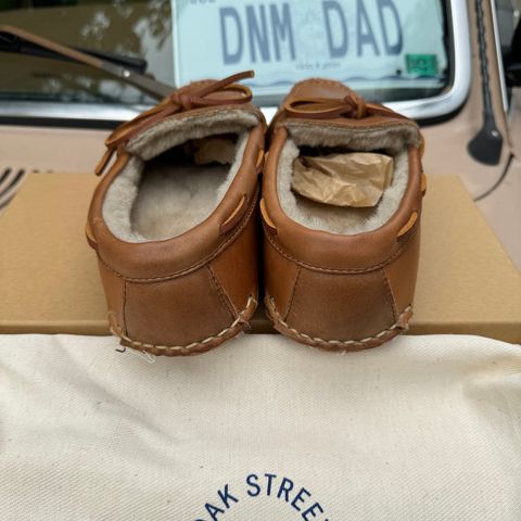 View photo of Oak Street Bootmakers Shearling House Moc in Horween Natural Chromexcel