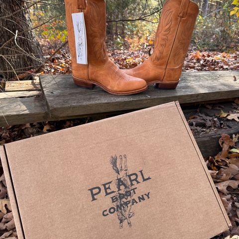 Pearl Boot Company Mens Roper Heel in Horween Natural Derby