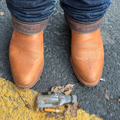 Pearl Boot Company Mens Roper Heel in Horween Natural Derby