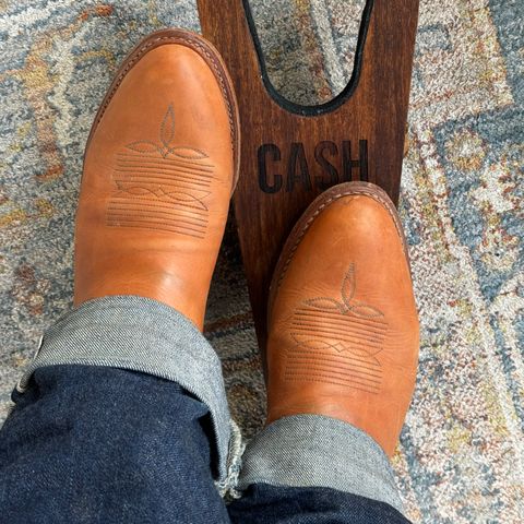 Pearl Boot Company Mens Roper Heel in Horween Natural Derby