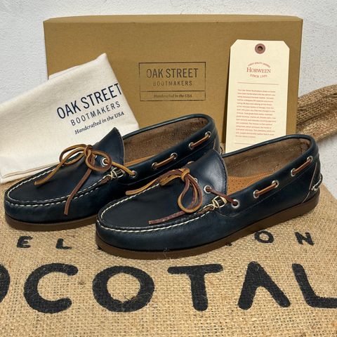 Oak Street Bootmakers Camp Moc in Horween Navy Chromexcel