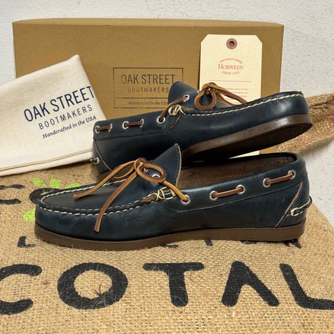 Oak Street Bootmakers Camp Moc in Horween Navy Chromexcel