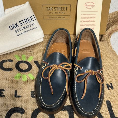 Oak Street Bootmakers Camp Moc in Horween Navy Chromexcel