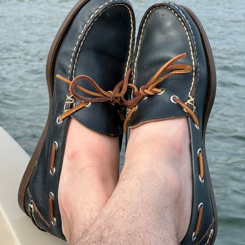 View photo of Oak Street Bootmakers Camp Moc in Horween Navy Chromexcel