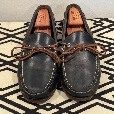 View photo of Oak Street Bootmakers Camp Moc in Horween Navy Chromexcel