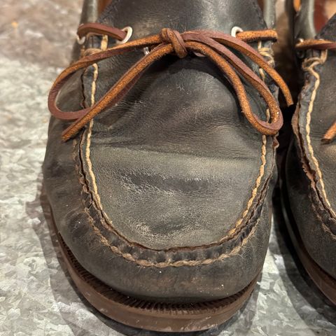 View photo of Oak Street Bootmakers Camp Moc in Horween Navy Chromexcel