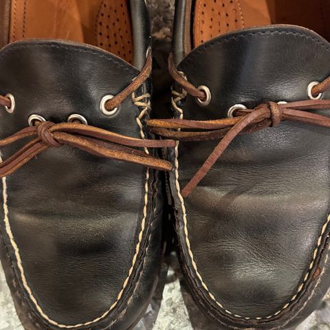 View photo of Oak Street Bootmakers Camp Moc in Horween Navy Chromexcel