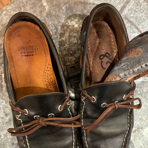 View photo of Oak Street Bootmakers Camp Moc in Horween Navy Chromexcel