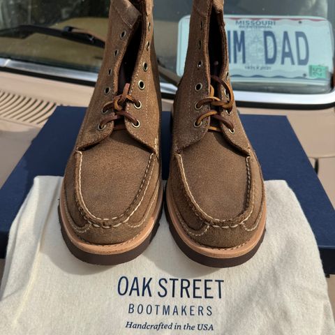 View photo of Oak Street Bootmakers Camp Boot in Horween Natural Chromexcel Reverse