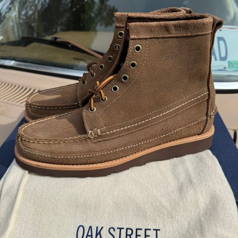 View photo of Oak Street Bootmakers Camp Boot in Horween Natural Chromexcel Reverse