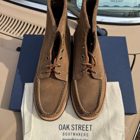 View photo of Oak Street Bootmakers Camp Boot in Horween Natural Chromexcel Reverse