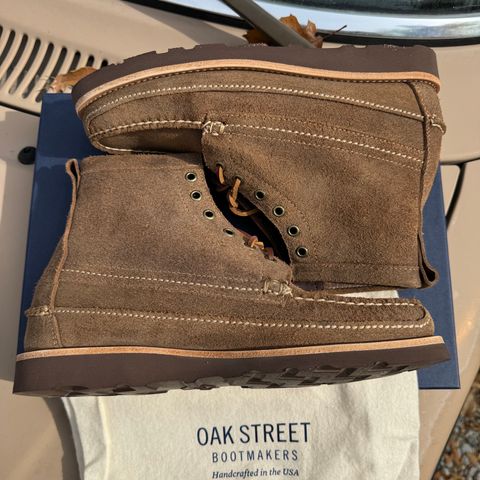 View photo of Oak Street Bootmakers Camp Boot in Horween Natural Chromexcel Reverse