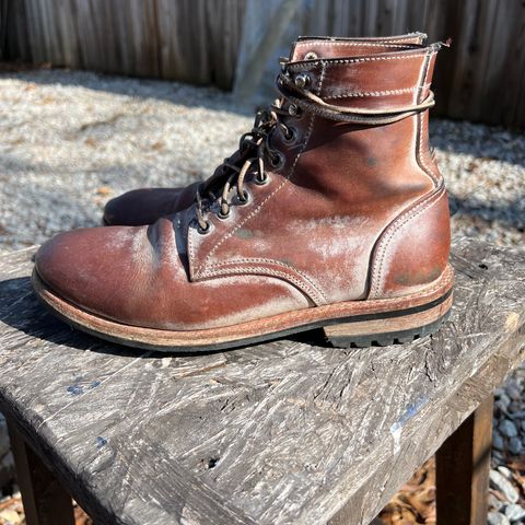 View photo of Oak Street Bootmakers Trench Boot in Volpi Whitewash Overdye Abetone