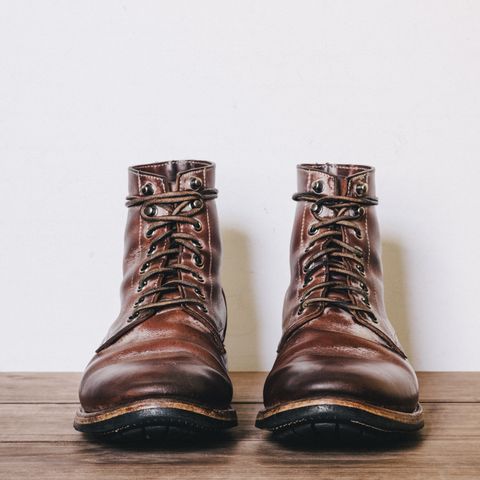 View photo of Oak Street Bootmakers Trench Boot in Volpi Whitewash Overdye Abetone