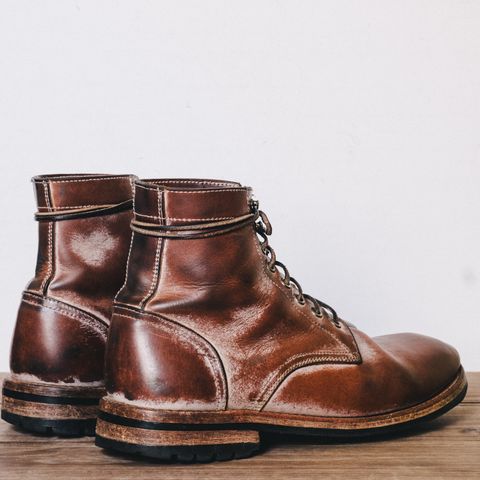 View photo of Oak Street Bootmakers Trench Boot in Volpi Whitewash Overdye Abetone