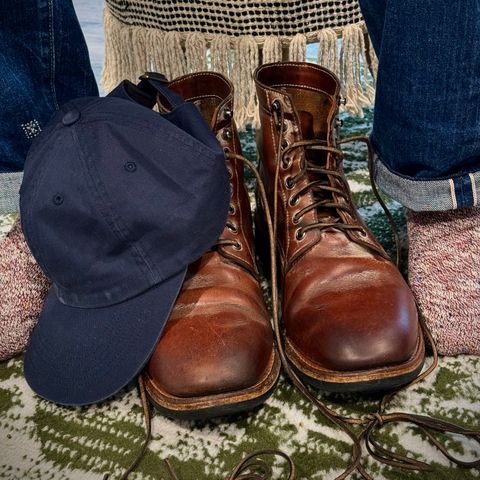 View photo of Oak Street Bootmakers Trench Boot in Volpi Whitewash Overdye Abetone