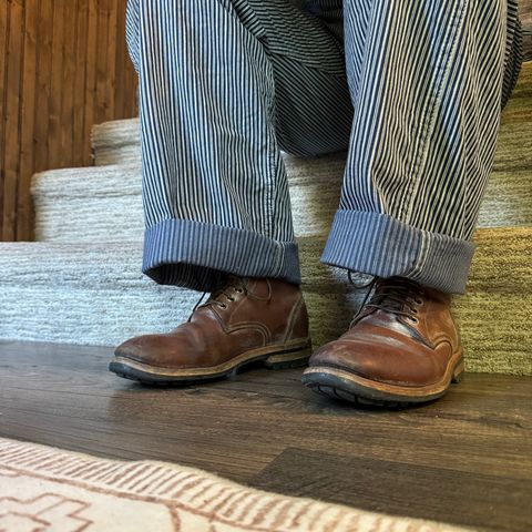 View photo of Oak Street Bootmakers Trench Boot in Volpi Whitewash Overdye Abetone