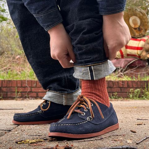 Oak Street Bootmakers Trail Oxford in Horween Navy Orion Suede
