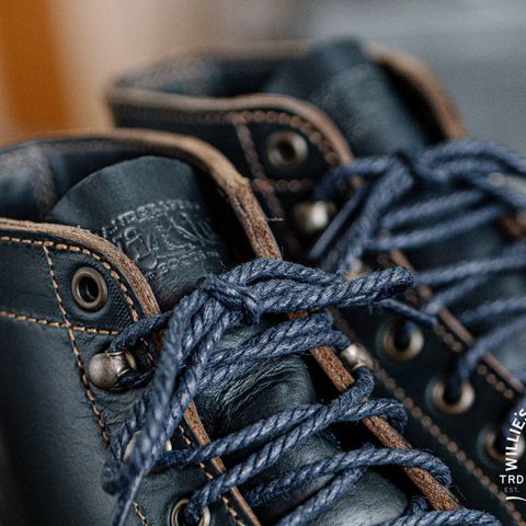 Willie's Handmade Boots Cap Toe Service Boot in Horween Navy Chromexcel