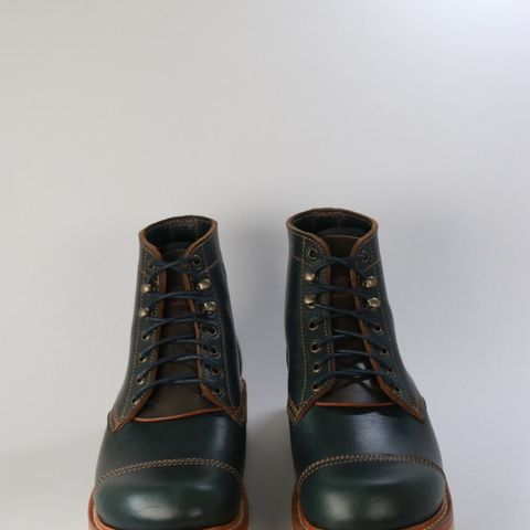 Willie's Handmade Boots Cap Toe Service Boot in Horween Navy Chromexcel